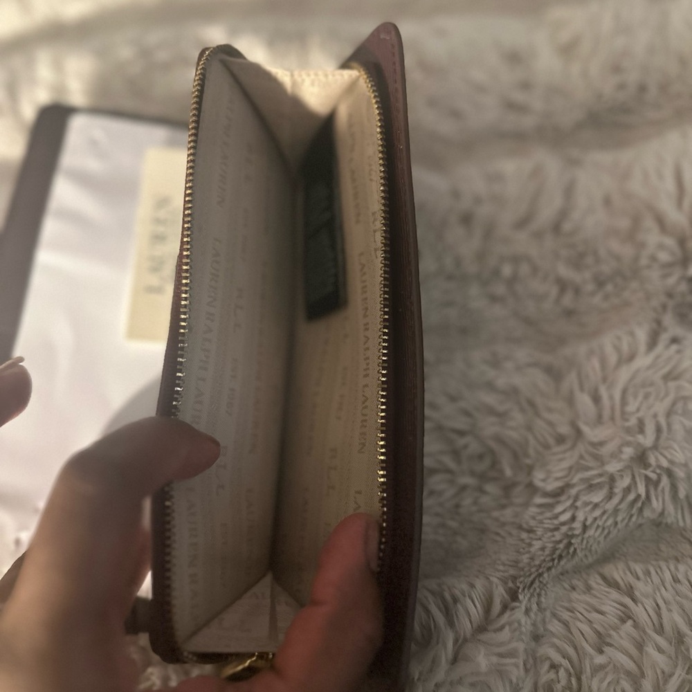 Lauren Ralph Lauren Dark Brown Wallet with Gold Accents - Picture 3 of 4